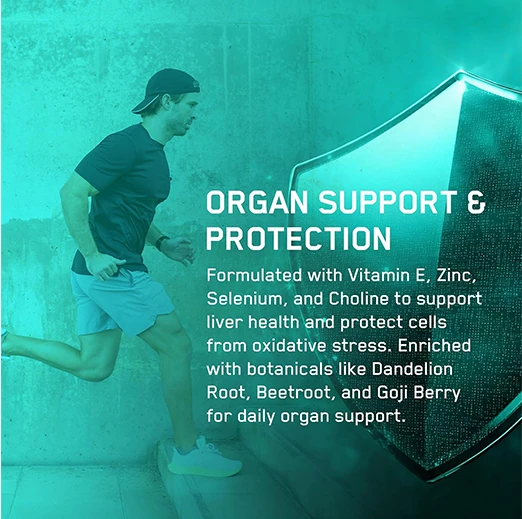 Applied Nutrition Advance Organ Shield Support Supplement For Over 40s 300g | 30 Servings | Respberry