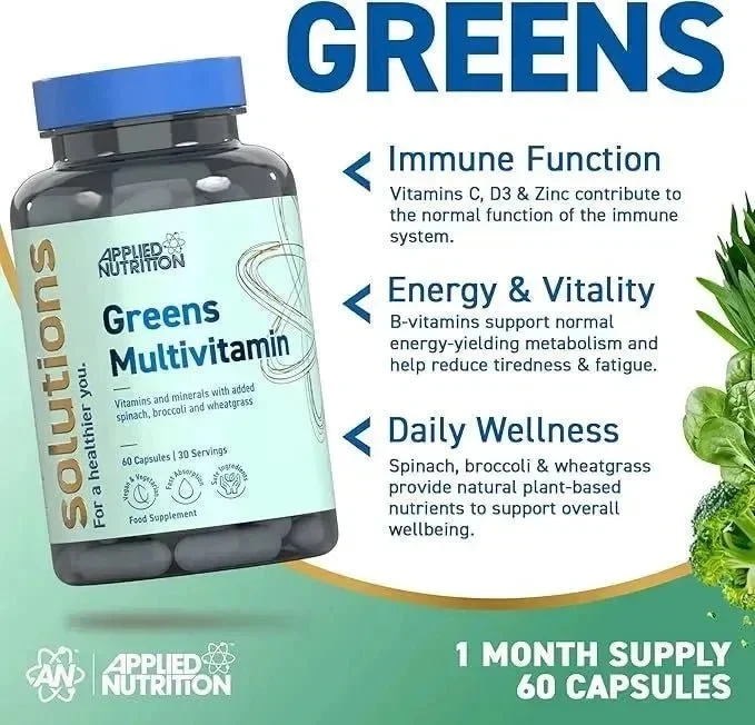 Applied Nutrition Greens Multivitamin 60 Capsules
