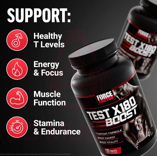 Force Factor Test X180 120 Tablet Multivitamin Daily Testosterone & Male Vitality Support Formula