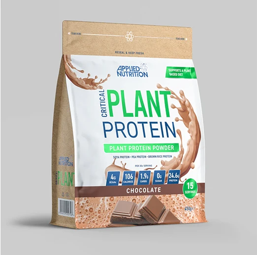 Applied Nutrition Plant Protein Powder – Critical Plant Vegan Protein Shake with SOYA, Pea, Brown Rice Proteins & Essential Amino Acids - Dairy-Free Gym Supplement (450g - 15 Servings)