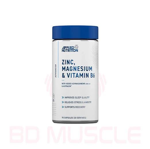 Applied Nutrition Zinc, Magnesium & Vitamin B6 with Ashwagandha Capsules 90 Capsules (30 Servings)